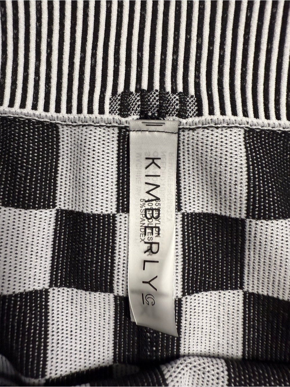 Checkerboard High-Rise Bike Shorts — Black & White - Picture 2 of 6